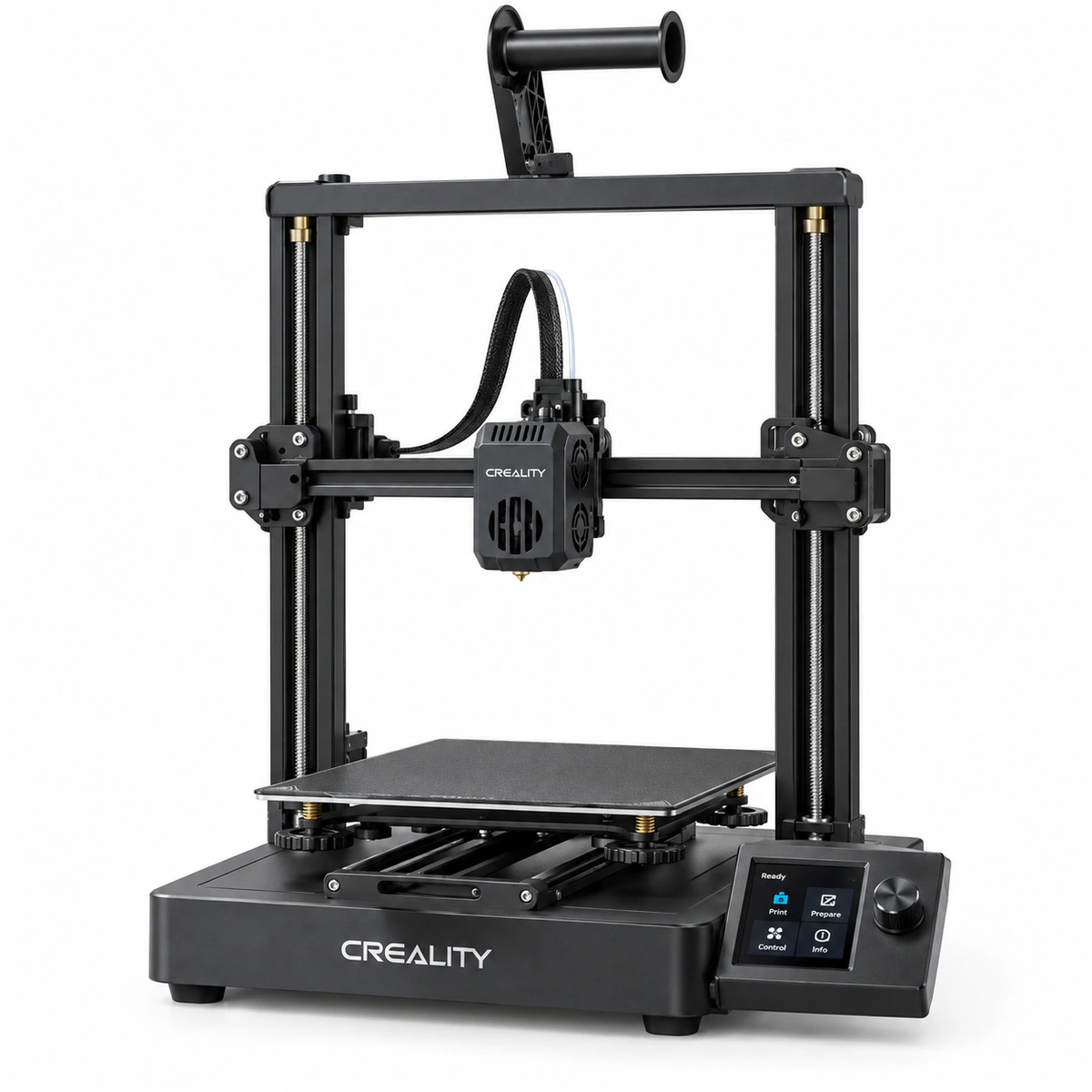 Ilustração da impressora 3D Creality Ender 3 V3 SE, em fundo branco.